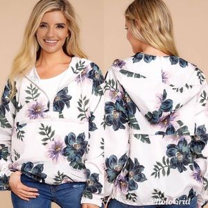 Thread+supply floral watercolor windbreaker